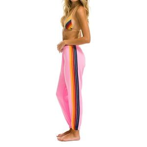 Aviator Nation Women’s 5 Strip Sweatpants Neon Pink